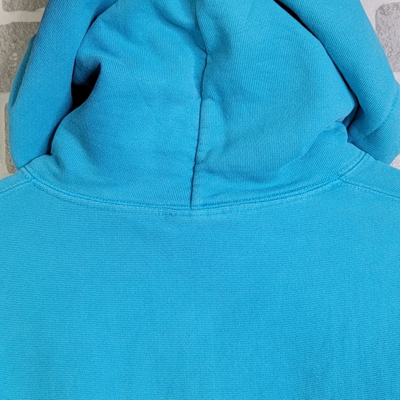 Champion Reverse Weave Y2K Light Blue Spell Out Hoodie Hooded Sweatshirt Men's M - Picture 13 of 16